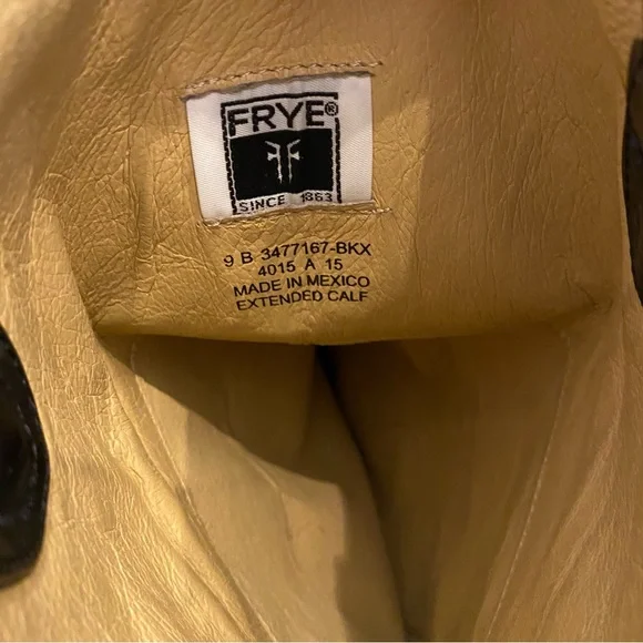 Frye Melissa Button Black Leather Knee High Boot Extended Calf size 9 - Picture 9 of 10